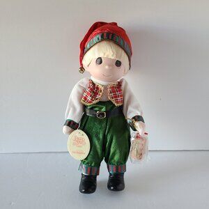 1999 PRECIOUS MOMENTS SANTA'S HELPER BOY DOLL-VINTAGE -CHRISTMAS ELF